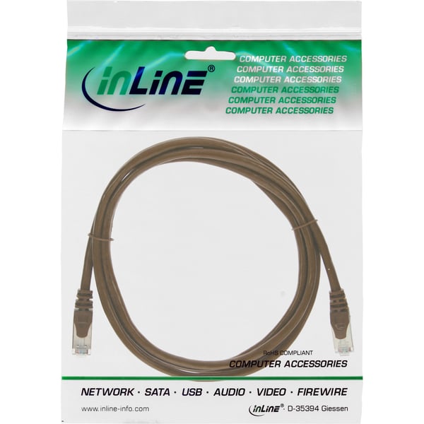 InLine 4043718123629 netværkskabel Brun 1,5 m Cat5e S/FTP (S-STP)
