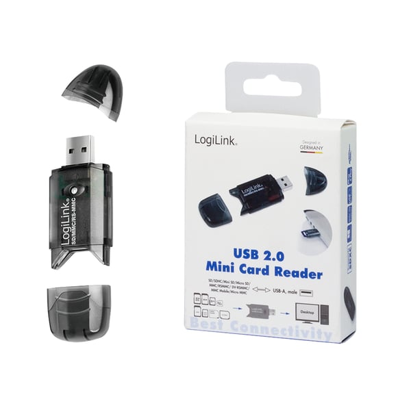 LogiLink CR0007 kortlæser USB 2.0 Sort
