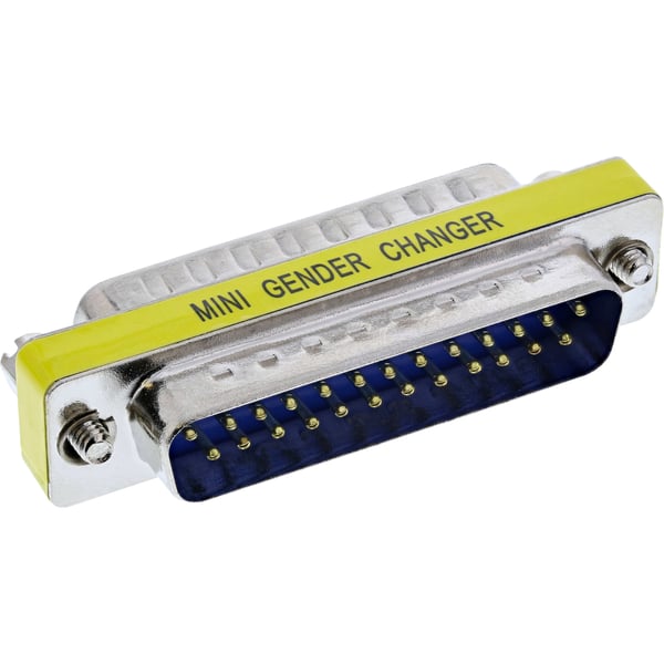 InLine 31114 kabel kønsskifter DB-25 male 25pin Sub D Sølv, Gul