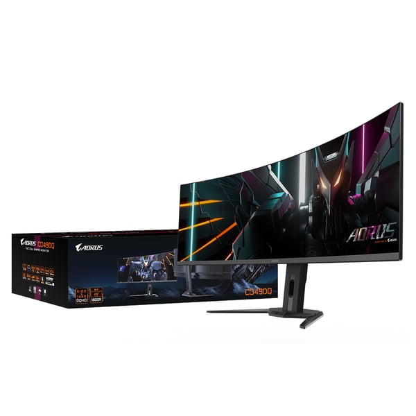 GIGABYTE AORUS CO49DQ platta pc-skärmar 124,5 cm (49") 5120 x 1440 pixlar Dual QHD OLED Svart