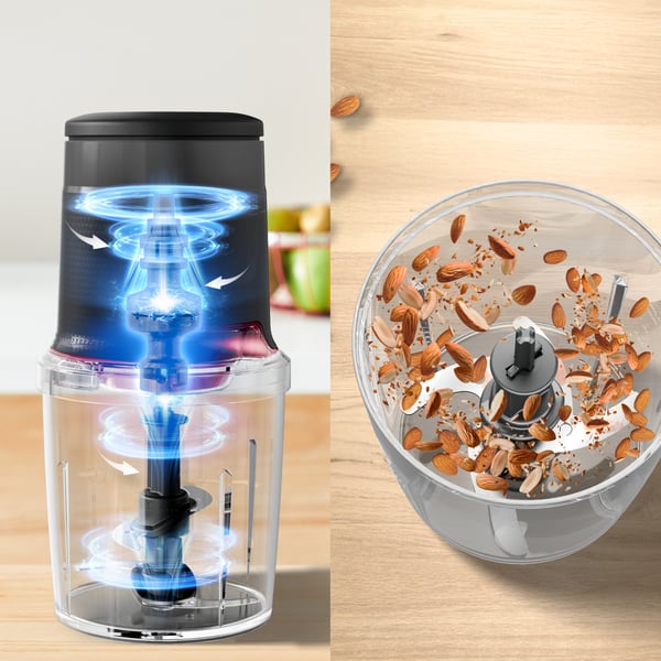 Tefal Easy Press MQ740HF0 elektrisk minihackare 0,5 l 500 W Svart, Transparent