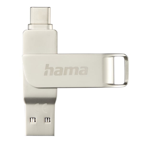 Hama C-Rotate Pro USB-sticka 128 GB USB Type-A / USB Type-C 3.2 Gen 1 (3.1 Gen 1) Silver