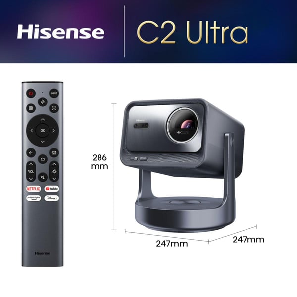 Hisense C2-ULTRA Short throw-projektor DLP UHD 4K (3840x2160) Svart