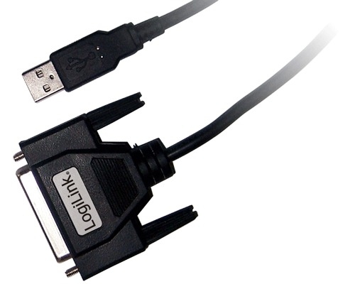 LogiLink USB / D-SUB 25 Adapter Cable, 1.8m 1,8 m D-sub (DB-25) Svart