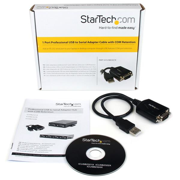 StarTech.com ICUSB2321X kabel kønsskifter DB-9 USB 2.0 A Sort