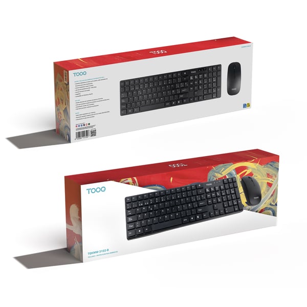 TooQ TQKMW-3102-B tastatur Mus inkluderet Universel RF trådløst Sort