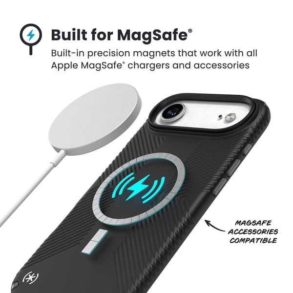 Speck Presidio2 Grip Cover til iPhone 17 Air Sort/Skifergrå/Hvid