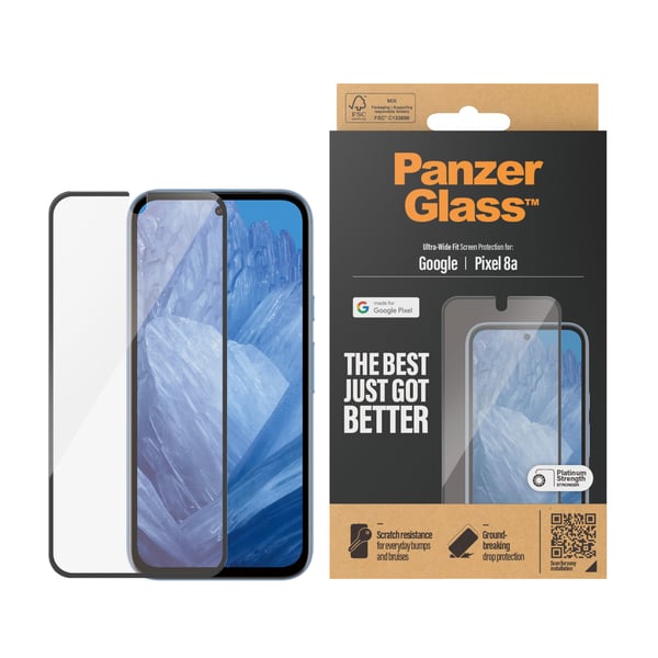 PanzerGlass ® Skærmbeskyttelse Google Pixel 8a | Ultra-Wide Fit