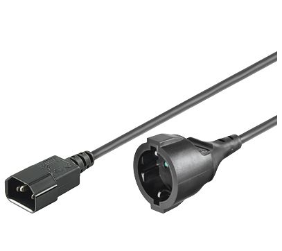 Microconnect PE130150 strömkablar Svart 1,5 m C14 coupler Strömkontakt typ F