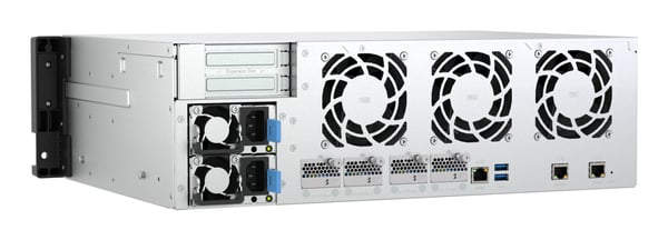 QNAP TS-H1655XEU-RP Tallennuspalvelin Teline ( 3U ) Intel Atom® C5125 8 GB DDR4 0 TB QuTS hero Musta, Harmaa