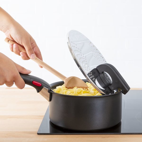 Tefal Ingenio L9829402 låg Rund Sort, Rustfrit stål