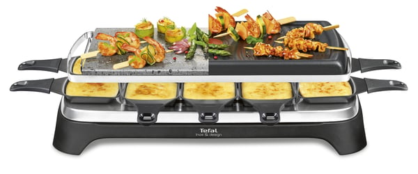 Tefal Inox & Design RE45A8 raclettepannu 10 henkilö(t) 1350 W Musta, Ruostumaton teräs