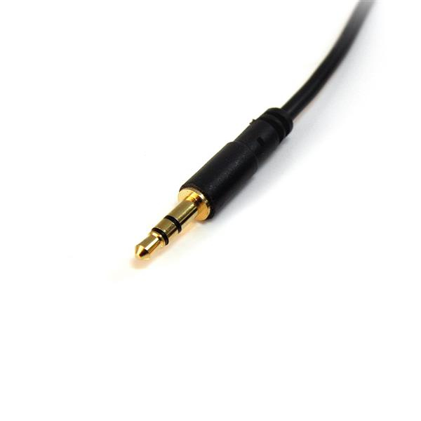 StarTech.com MU10MMS 3,5 mm:n Aux-kaapeli (3 m, ohut, M/M, audiokaapeli, kuulokekaapeli, 3,5 mm:n liitin)