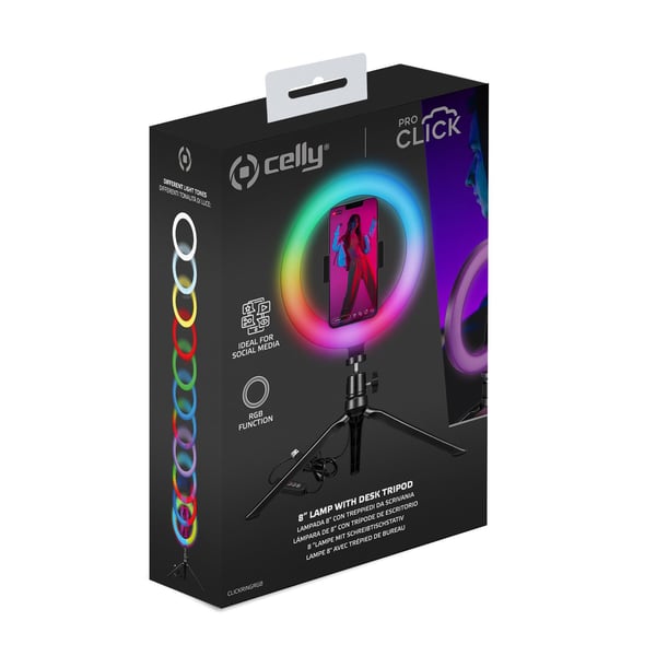 Celly CLICKRINGRGBBK LED-panellys Rund