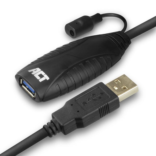 ACT AC6110 USB-kabel USB 3.2 Gen 1 (3.1 Gen 1) 10 m USB A 5 Gbit/sek. Sort