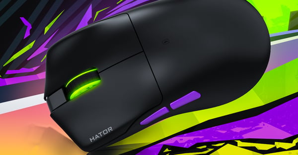 HATOR Pulsar 3 Ultra 8K+4K Wireless gamingmus, 2.4 GHz + Bluetooth + USB, Optical Yellow 100M Switches, PixArt PAW3950, RGB, Web SyncHUB™