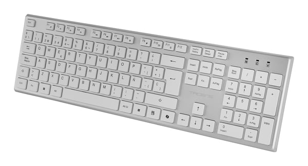 Tacens 6ZENITHWIT tastatur Mus inkluderet Hjemme/kontor RF trådløst QWERTY Italiensk Sølv, Hvid