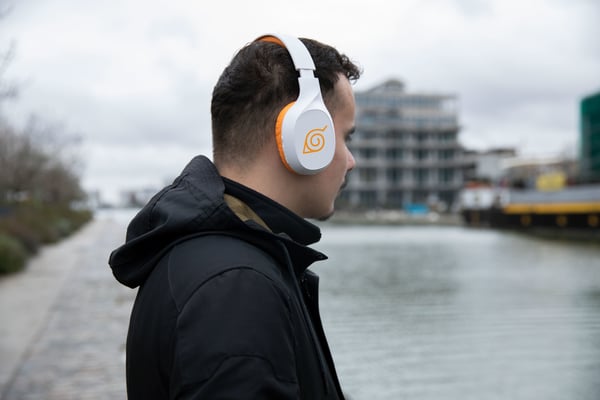 Konix Naruto KX BT HEADPHONES Headset Kabel & trådløs Spil Bluetooth Orange, Hvid