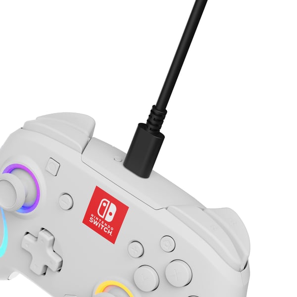 PDP Afterglow Wave Vit Spelplatta Analog / Digital Nintendo Switch, Nintendo Switch OLED