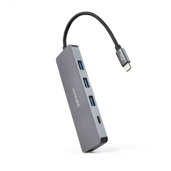Nanocable 10.16.4409 gränssnittshubbar USB 3.2 Gen 1 (3.1 Gen 1) Type-C 5 Mbit/s Grå