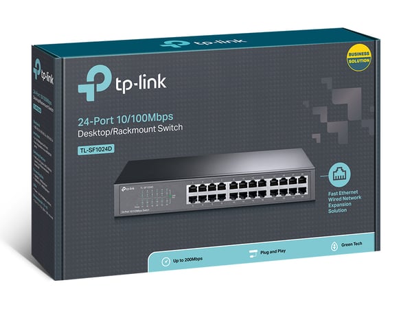 TP-Link TL-SF1024D nätverksswitchar Ohanterad Fast Ethernet (10/100) Grå