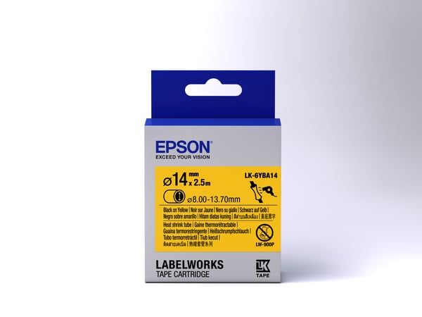 Epson LK-6YBA14 etiketbånd Sort på gul