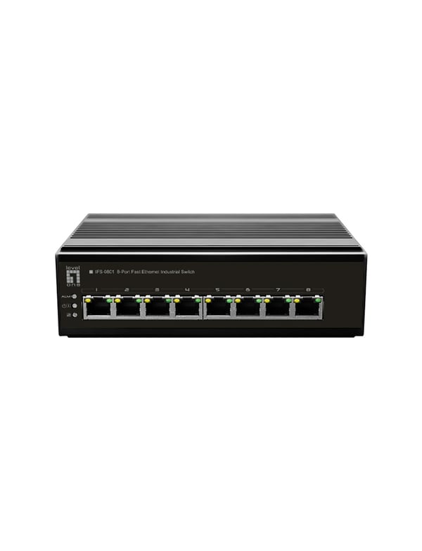 LevelOne IFS-0801 nätverksswitchar Ohanterad Fast Ethernet (10/100) Svart
