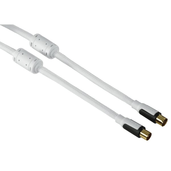 Hama 1.5m, 2xCoax koaxial kabel 1,5 m Hvid