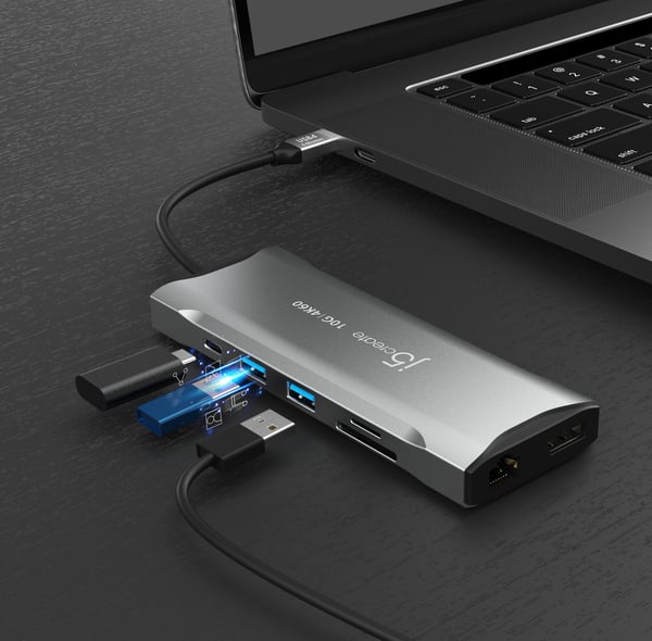 j5create JCD397-N 4K60 Elite USB-C® mini-dockningsstation för flera skärmar