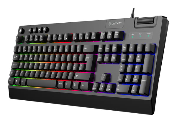 UNYKAch Nova 4in1 PT tastatur Mus inkluderet Spil USB QWERTY Portugisisk Sort