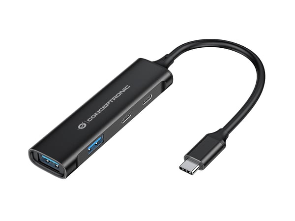 Conceptronic HUBBIES12B interface hub USB 3.2 Gen 1 (3.1 Gen 1) Type-C 5000 Mbit/s Sort Conceptronic HUBBIES12B interface hub USB 3.2 Gen 1 (3.1 Gen 1) Type-C 5000 Mbit/s Sort