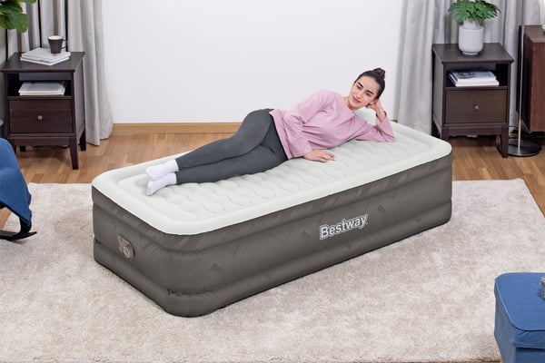 Bestway 69048 / 23 luftmadrass Enkelmadrass Grå, Vit Unisex