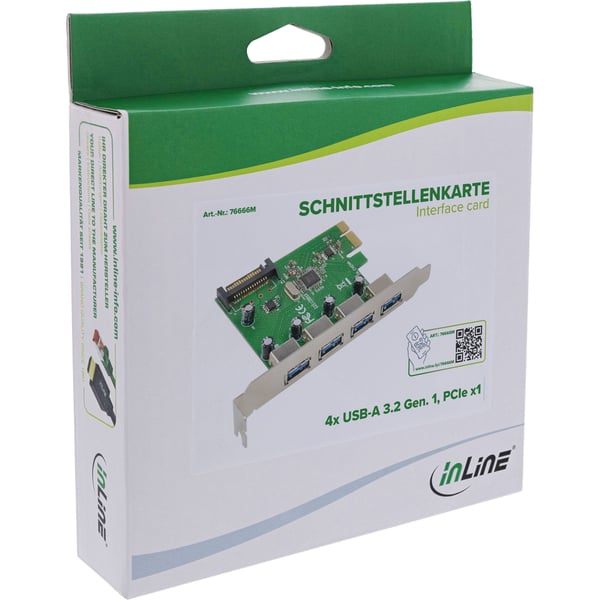 InLine 76666M nätverkskort/adapters Intern USB 3.2 Gen 1 (3.1 Gen 1)