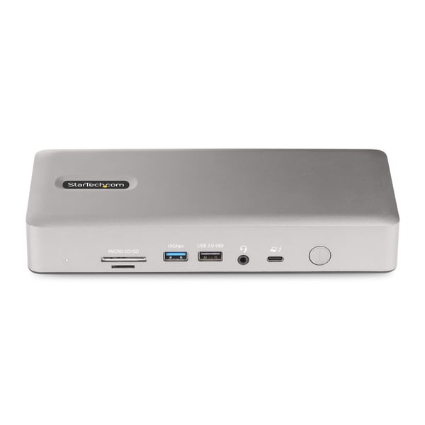 StarTech.com Thunderbolt 4 Multi-Display Docking Station, Docka för Quad/Triple/Dual-skärmar, 2x HDMI/2x DisplayPort, 7x USB-hubb, 2,5 Gigabit Ethernet, 98W Power Delivery, för Windows/MacBook