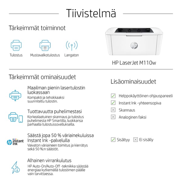HP LaserJet M110w -tulostin