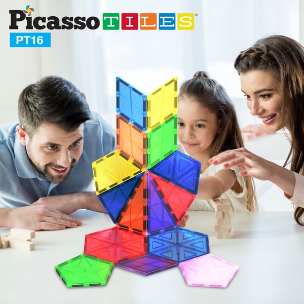 PicassoTiles 16pc Magnetic Tiles set