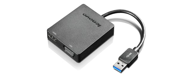 Lenovo Universal USB 3.0 to VGA/HDMI USB grafisk adapter Sort