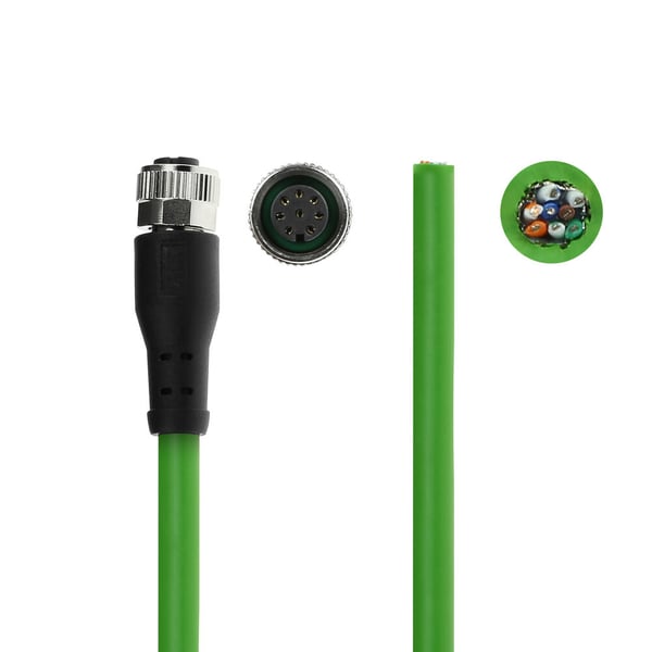 ACT SC3808 sensor- och aktuatorkabel 3 m M12 Nej Svart / Grön