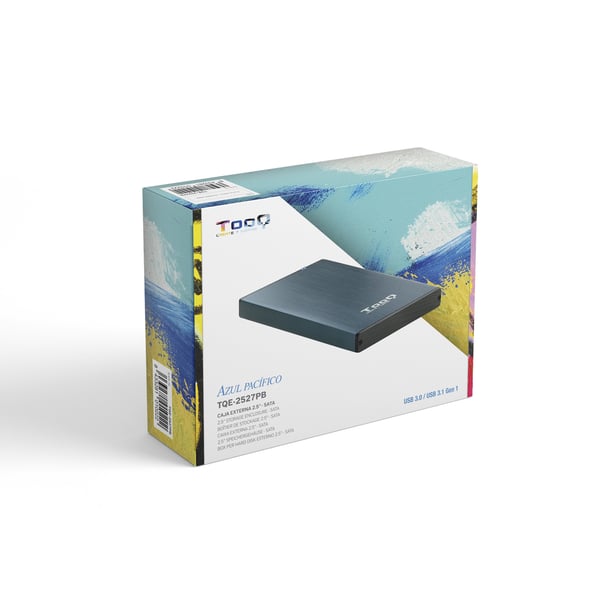 TooQ TQE-2527PB Hölje för lagringsenheter HDD-hölje Svart, Marinblå 2.5"