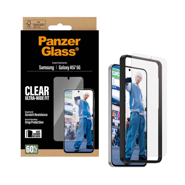 PanzerGlass ® Skærmbeskyttelse Samsung Galaxy A57 5G | Ultra-Wide Fit m. EasyAligner