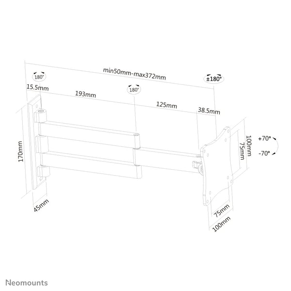 Neomounts FPMA-W830 TV-kiinnike 68,6 cm (27") Hopea