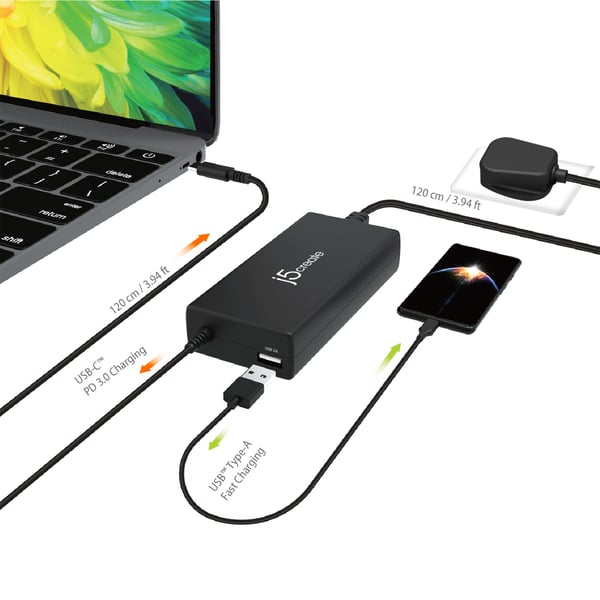 j5create JUP2290C-FN 100W PD USB-C® Superoplader - UK