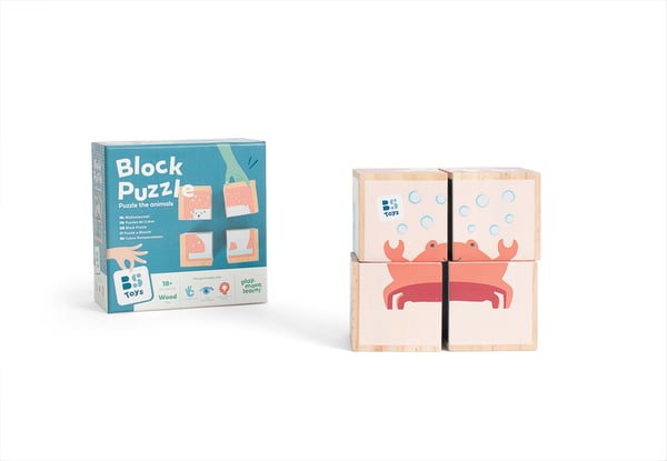 BS Toys GA499 puslespil Blok puslespil 4 stk Dyr