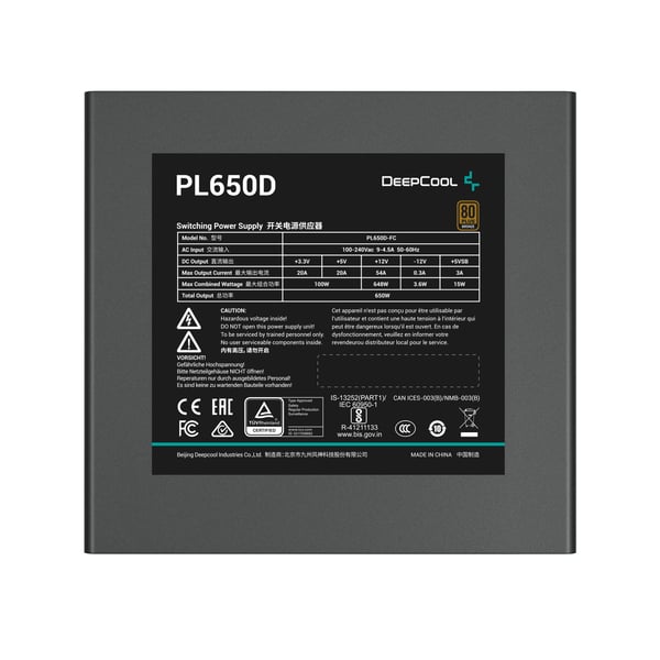 DeepCool PL650D strömförsörjningsenheter 650 W 20+4 pin ATX ATX Svart