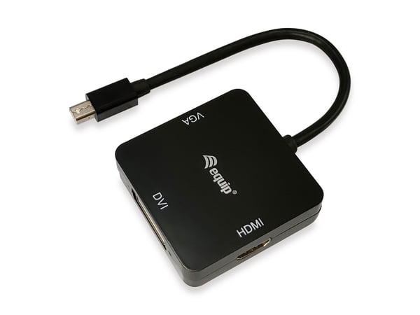 Equip 133439 videokabel adapter 0,15 m Mini DisplayPort DVI-D + VGA (D-Sub) + HDMI Sort
