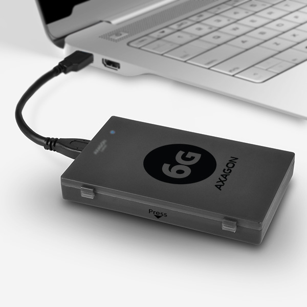 Axagon ADSA-1S6 tallennusaseman kotelo HDD-/SSD-kotelo Musta 2.5"
