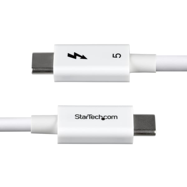StarTech.com 80 cm Thunderbolt 5-kabel, 80 Gbps/Upp till 120 Gbps, 240 W PD, 8K 60 Hz, certifierad Thunderbolt-kabel, kompatibel med Thunderbolt 4/USB4/USB-C - Vit
