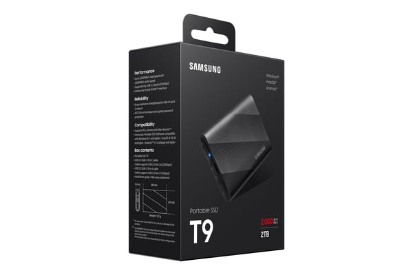 Samsung MU-PG2T0B 2 TB USB Type-C USB 3.2 Gen 2x2 Svart