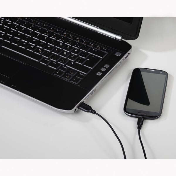 Hama 0.75m, USB2.0-A/USB2.0 Micro-B USB-kabel 0,75 m USB A Micro-USB B 0,48 Gbit/sek. Sort