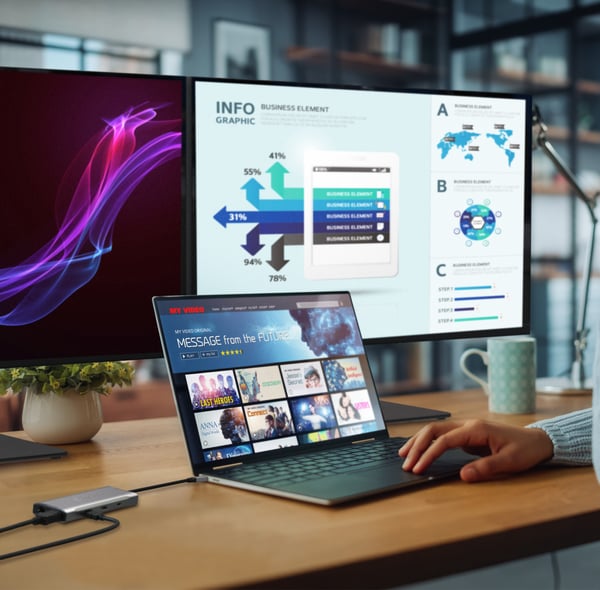 j5create JCD397-N 4K60 Elite USB-C® mini-dockningsstation för flera skärmar